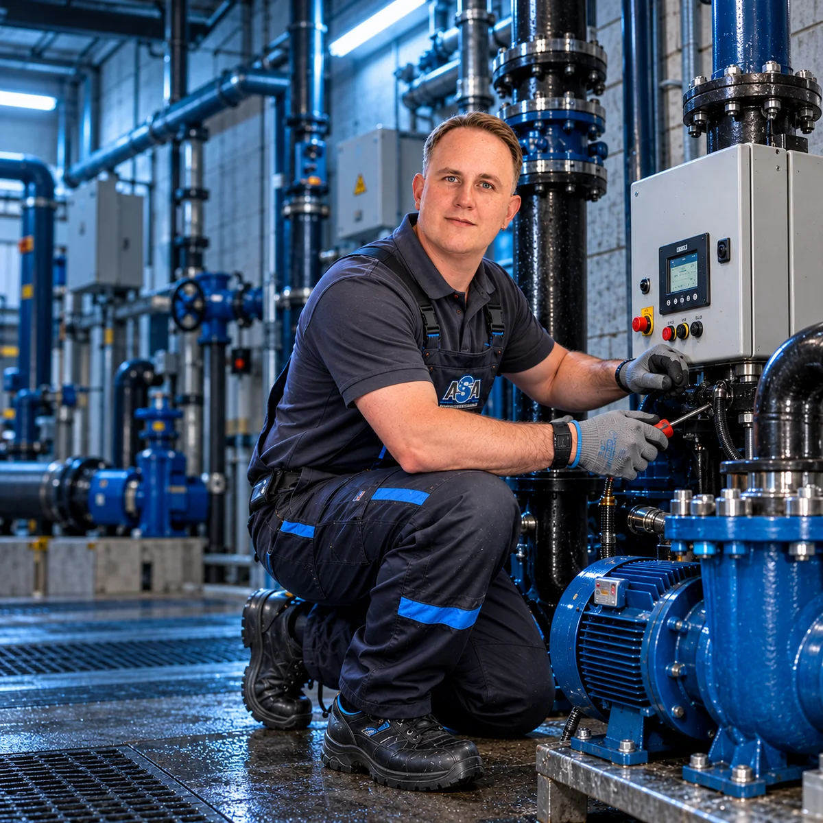 ASA-Mitarbeiter bei Abwasser-Hebeanlagen