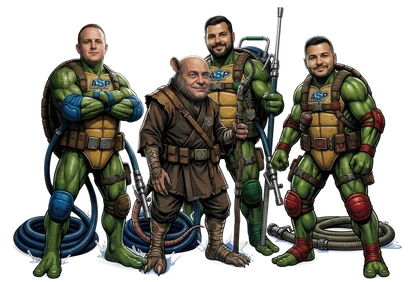 ASA-Crew als gezeichnete Figuren